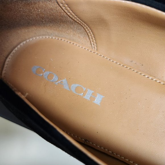 COACH Shoes Leila Flats Lux Suede Soft Nappa Black Size 9.5M with Box - Picture 6 of 14